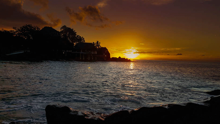 tramonto a Mahè Seychelles