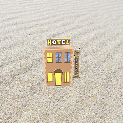 hotel stilizzato su spiaggia Seychelles
